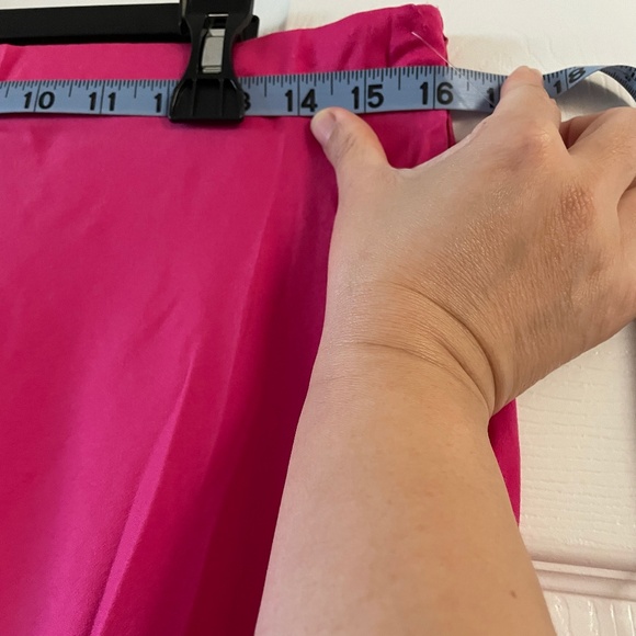 French Connection Women’s Bright Pink Long Pencil Skirt NWT Side Zipper Size 10 - Picture 13 of 14